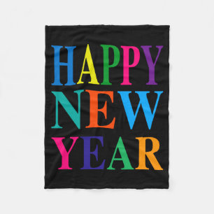 Fun Colorful Happy New Year T Shirt  Fleece Blanket