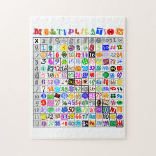 Fun Colorful Multiplication Table Jigsaw Puzzle