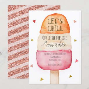 Fun Colorful Popsicle Birthday Invitation