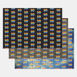 Fun, Colorful, Rainbow Spectrum Pattern 10 Event # Wrapping Paper Sheet