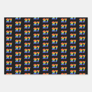 Fun, Colorful, Rainbow Spectrum Pattern 27 Event # Wrapping Paper Sheet