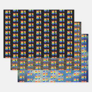 Fun, Colorful, Rainbow Spectrum Pattern 51 Event # Wrapping Paper Sheet