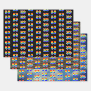 Fun, Colorful, Rainbow Spectrum Pattern 53 Event # Wrapping Paper Sheet