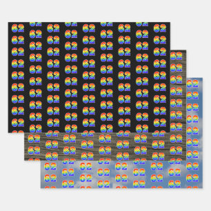 Fun, Colorful, Rainbow Spectrum Pattern 62 Event # Wrapping Paper Sheet