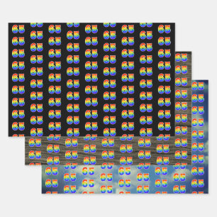 Fun, Colorful, Rainbow Spectrum Pattern 65 Event # Wrapping Paper Sheet