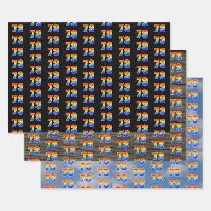 Fun, Colorful, Rainbow Spectrum Pattern 73 Event # Wrapping Paper Sheet