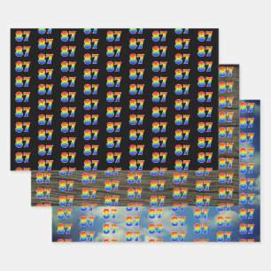 Fun, Colorful, Rainbow Spectrum Pattern 87 Event # Wrapping Paper Sheet