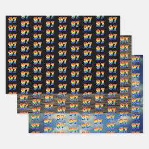 Fun, Colorful, Rainbow Spectrum Pattern 97 Event # Wrapping Paper Sheet