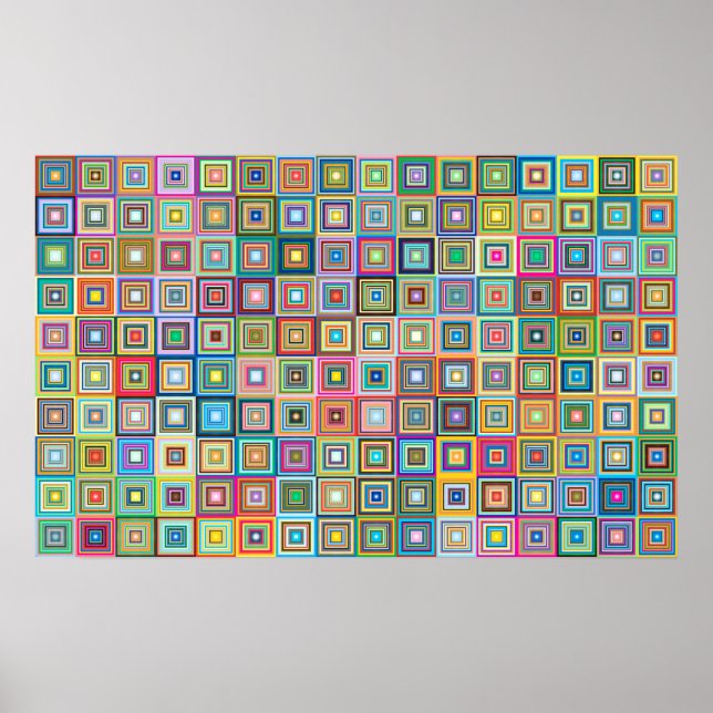 Fun Colorful Retro Tiles Pattern | Poster (Front)