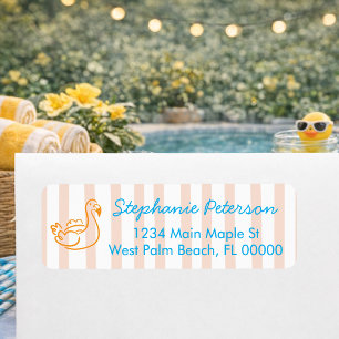 Fun Colorful Summer Pool Floatie Return Address