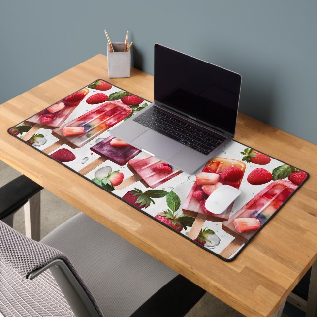 Fun Colorful Summer Popsicle & Strawberries (Bureau 2)