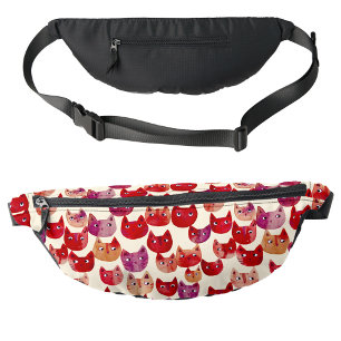 Fun Colorful Watercolor Cat Pattern Fanny Pack