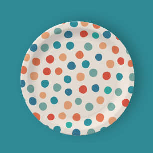 Fun Colour Polka Dots Kids Birthday Paper Plate