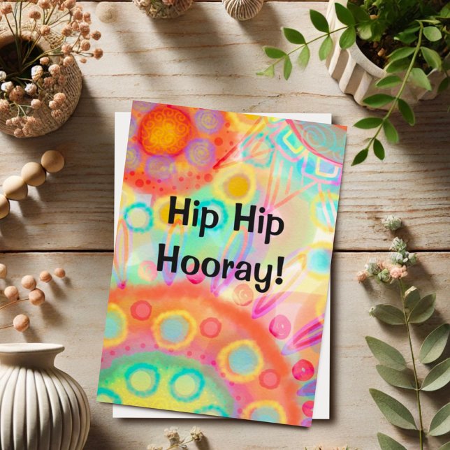 Fun Coloured Hip Hip Hooray Card (Creator Uploaded)