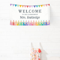 Fun Coloured Pencils Welcome Teacher's Classroom