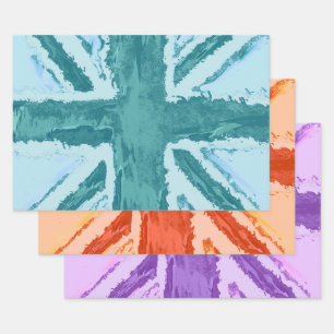 Fun Coloured Union Jack by Heva Weva Craft / Gift Wrapping Paper Sheet