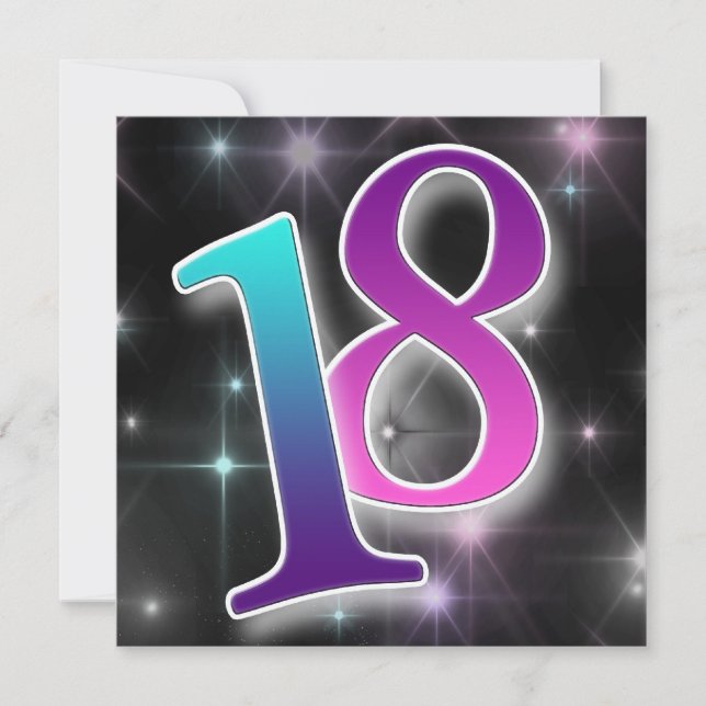 Fun & Colourful 18th Birthday Party Invitation (Front)