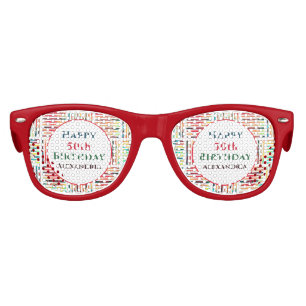 Fun Colourful 50th Birthday Personalize Kids Sunglasses