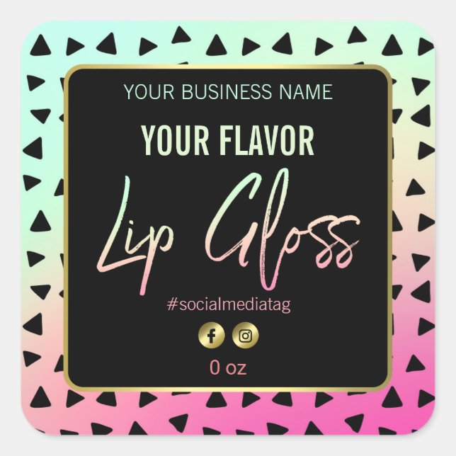 Fun Colourful 80"s Retro Lip Gloss Labels (Front)