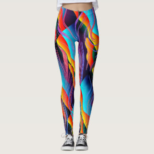 FUN Colourful Abstract Spilled Paint Style Design Leggings