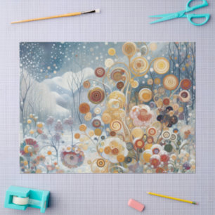 Fun Colourful Abstract Winter Wonderland Art Tissue Paper