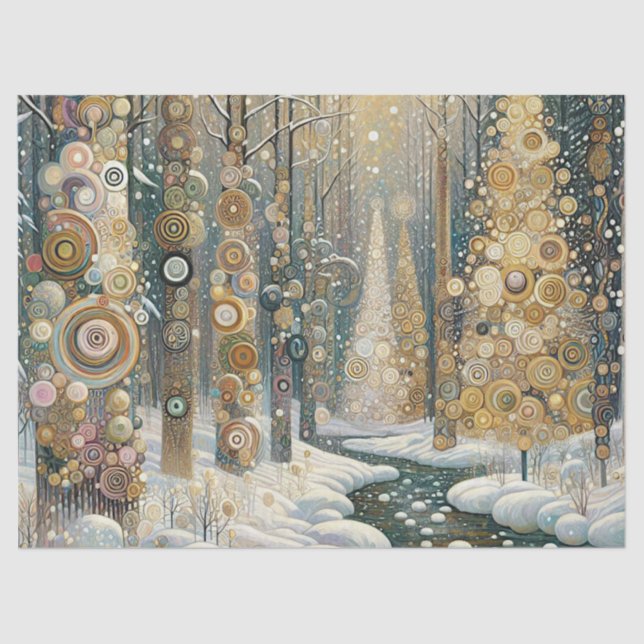 Fun Colourful Abstract Winter Wonderland Art Tissue Paper (Front)