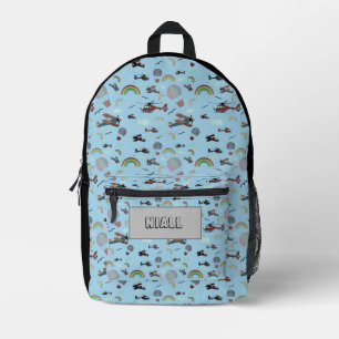 Fun Colourful Aviation Personalized Printed Backpack