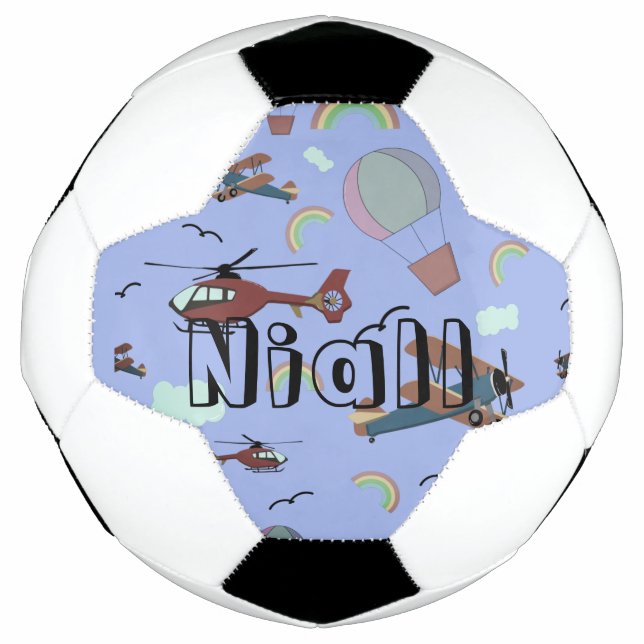 Fun Colourful Aviation  Personalized Soccer Ball (Front)