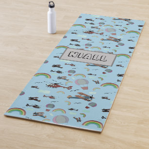 Fun Colourful Aviation Personalized Yoga Mat