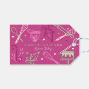Fun Colourful Baking & Cooking Utensil Pink Gift Tags