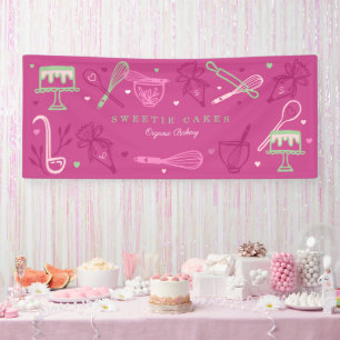 Fun Colourful Baking & Cooking Utensils Cake Baker Banner