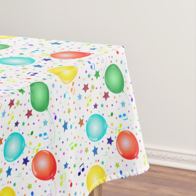Fun Colourful Balloon Party Favours Tablecloth (In Situ)