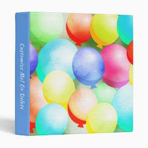 Fun Colourful Balloons Party Celebration Birthday Binder