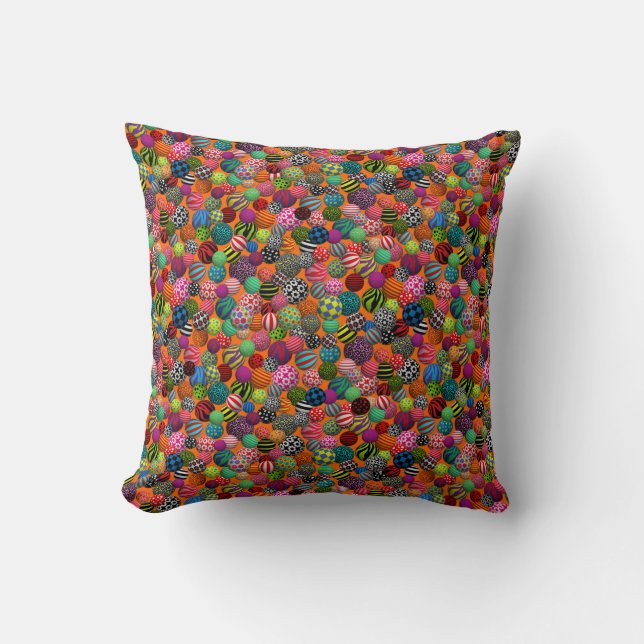 Fun & Colourful Balls Throw Pillow (Front)