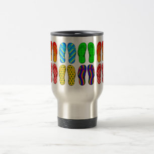 Fun Colourful Beach Flip Flops Shoes Summer Theme Travel Mug
