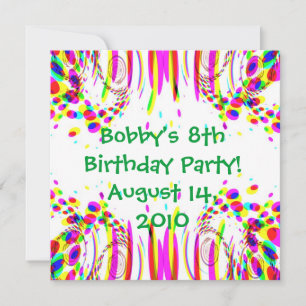 Fun Colourful Birthday Party! Invitation