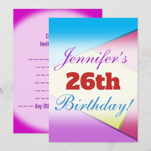 Fun, Colourful Birthday Party Invitation