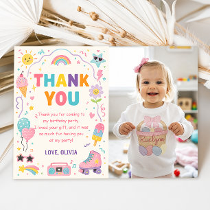 Fun Colourful Birthday Photo Thank You Card