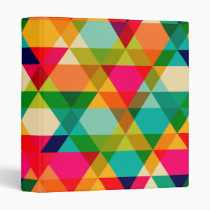 Fun Colourful Bright Geometric Triangle Pattern Binder