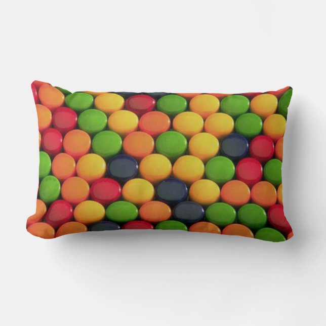 Fun Colourful Candy Pattern Lumbar Pillow (Front)