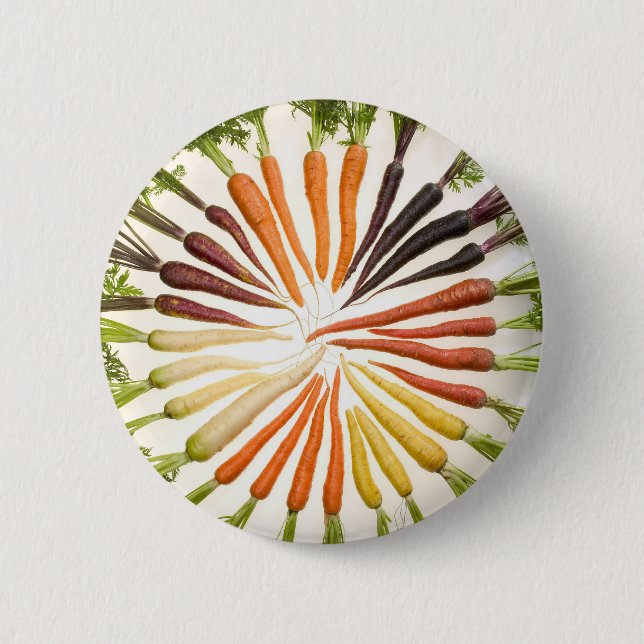 Fun Colourful Carrots 2 Inch Round Button (Front)