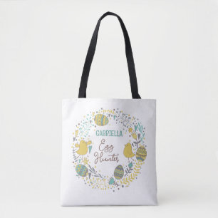 Fun Colourful Cheerful Easter Egg Hunt Tote Bag
