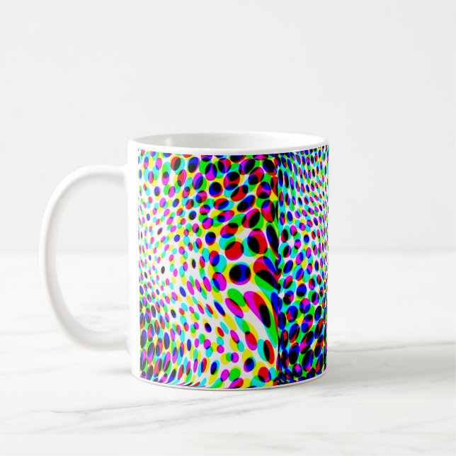 Fun Colourful Circles Coffee Mug (Left)
