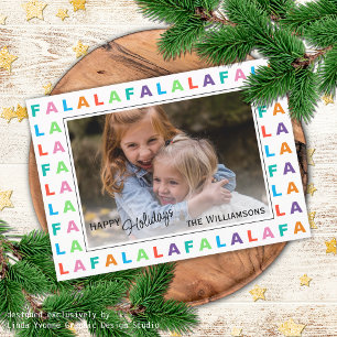 Fun Colourful Classic FA LA LA LA Holiday Season Card