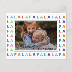 Fun Colourful Classic FA LA LA LA Holiday Season Postcard