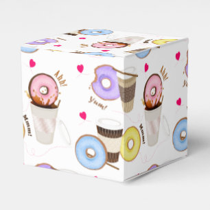 Fun Colourful Coffee & Doughnut Favor Box