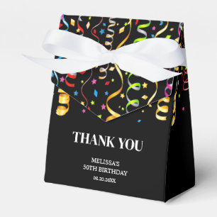 Fun Colourful Confetti Ribbon Thank You Favor Box