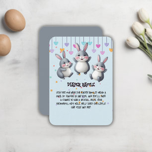 Fun Colourful Cute Hoppers Bunny Baby Shower Enclosure Card