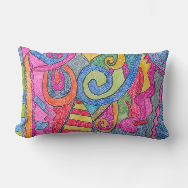 Fun Colourful Design Throw Pillow (Front)