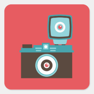 Fun Colourful Diana Lomo Camera Photographer Square Sticker